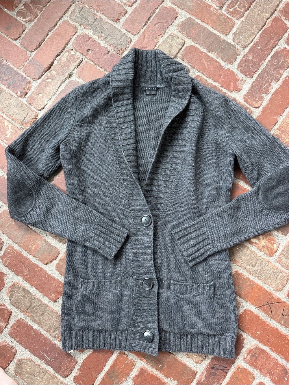 Theory Wool Cashmere Mohair Blend Shawl Cardigan Sweater